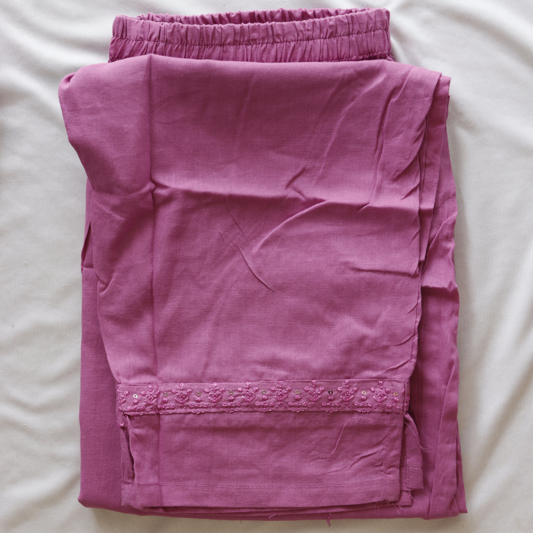 Dark Mauve Pure Cotton Suit Set