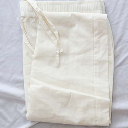 Cream Pure Cotton Suit Set