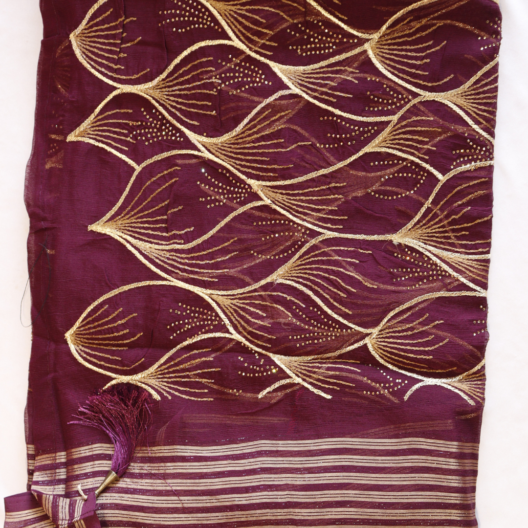 Fancy Embroidered Swarovski Work Saree