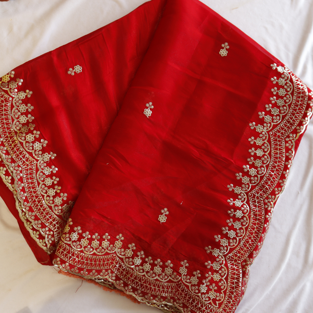 Crepe Cutwork Saree