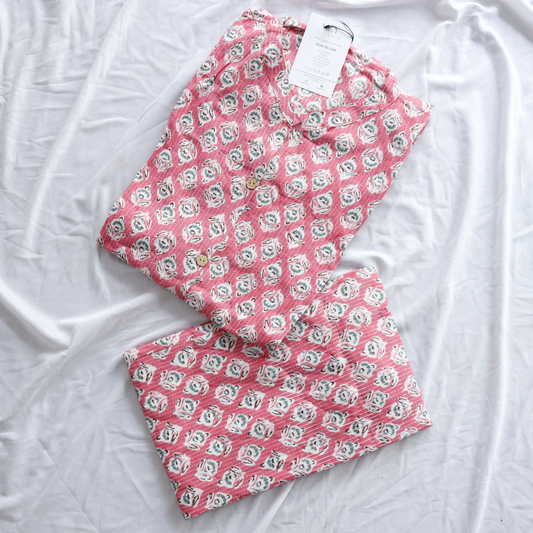 Pink Kantha Work Co-Ord Set