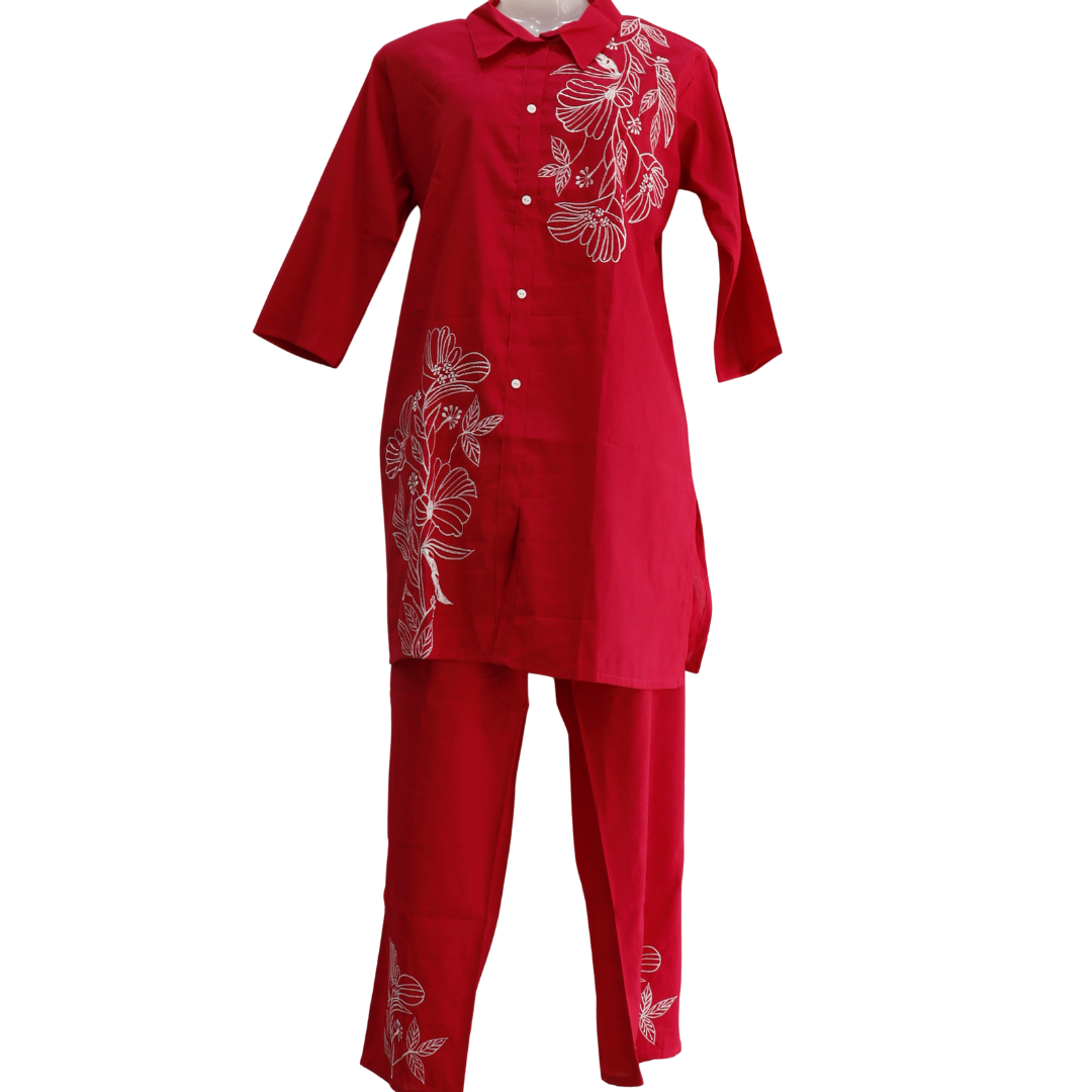 Women’s Silk Thread Work Hot Pink Co-Ord Set for Festivals – Buy Online | M&Y Pehnava