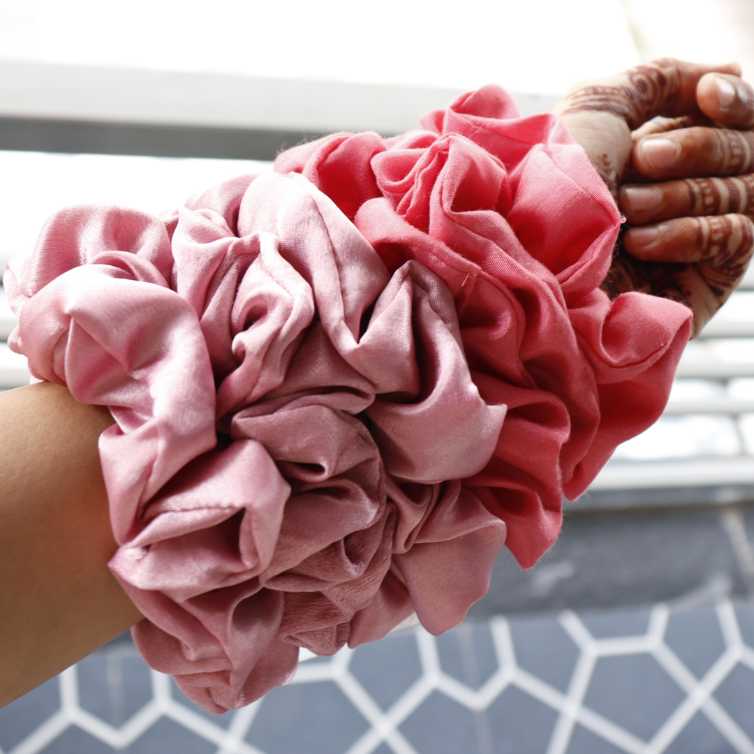 Shades Of Pink - Set Of 6 Large Scrunchies