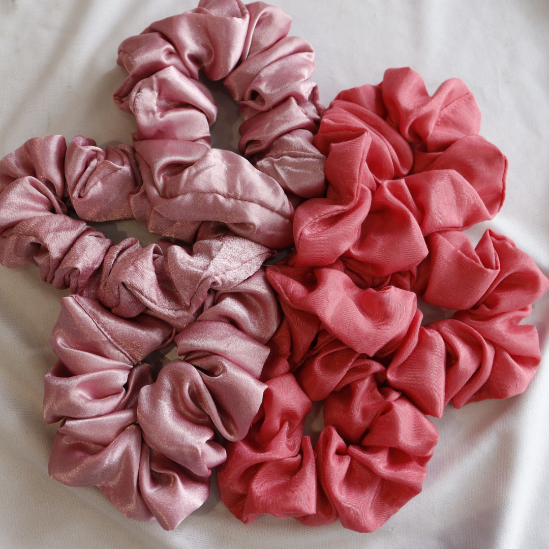 Shades Of Pink - Set Of 6 Large Scrunchies