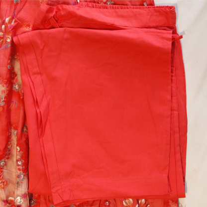 Tomato Red Frock Style Suit Set