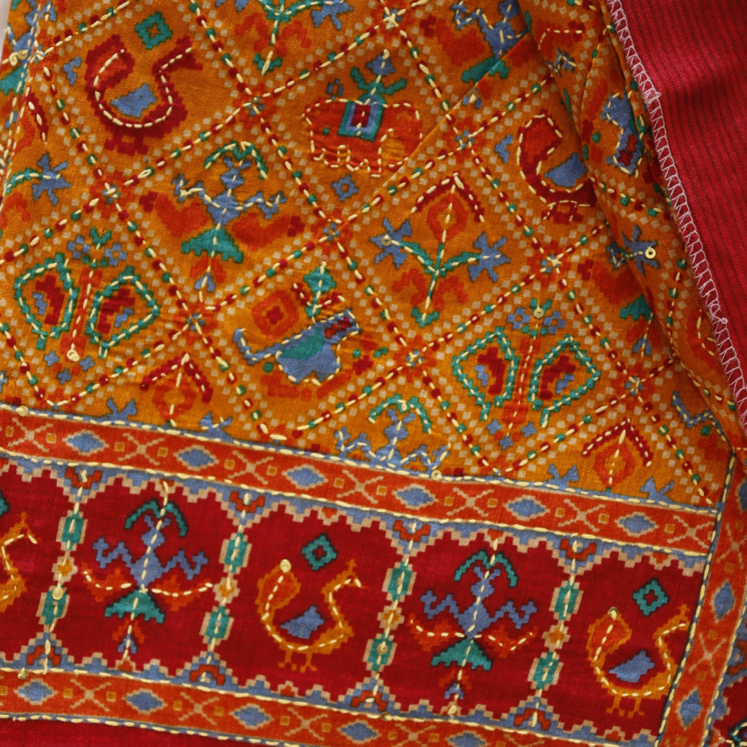 Pure Cotton Kantha Work Saree