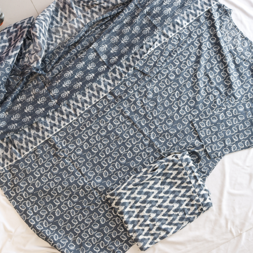 Pure Cotton Block Print Cotton Suit Set