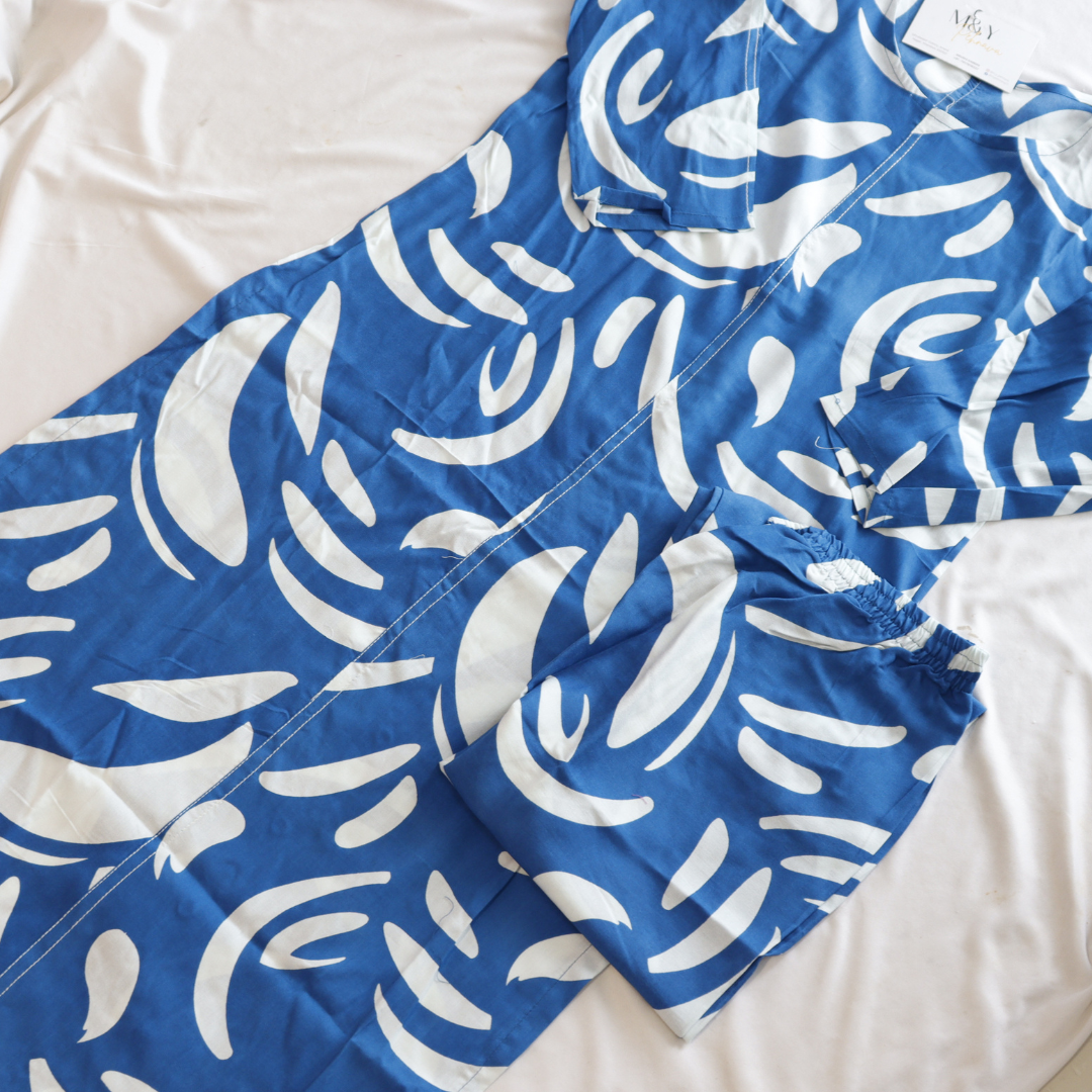 Abstract Blue Printed Co-Ord Set