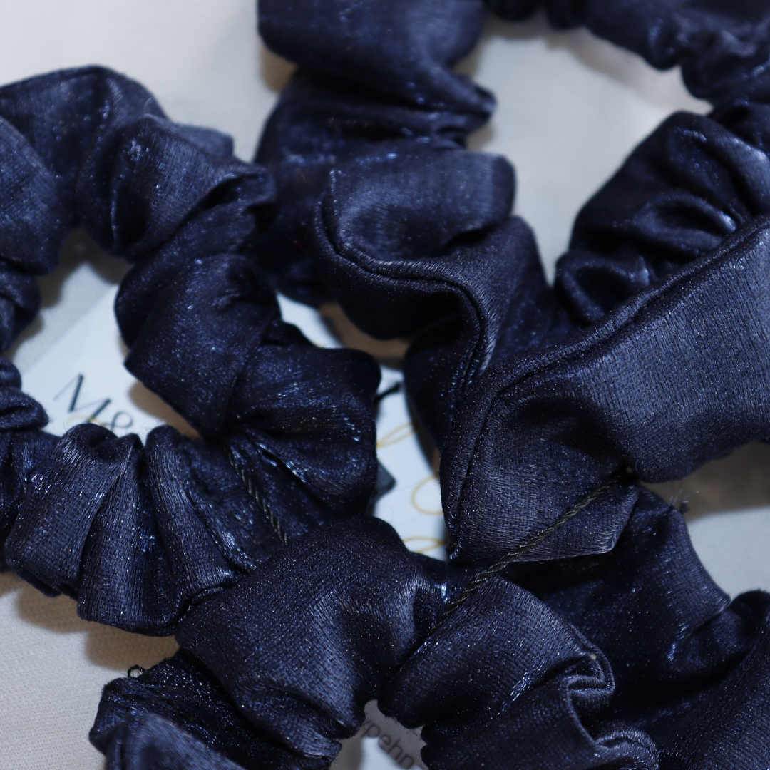 Navy Blue - Set Of 4 Scrunchies