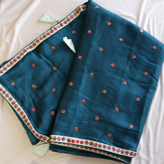 Matte Colourful Sequence Saree