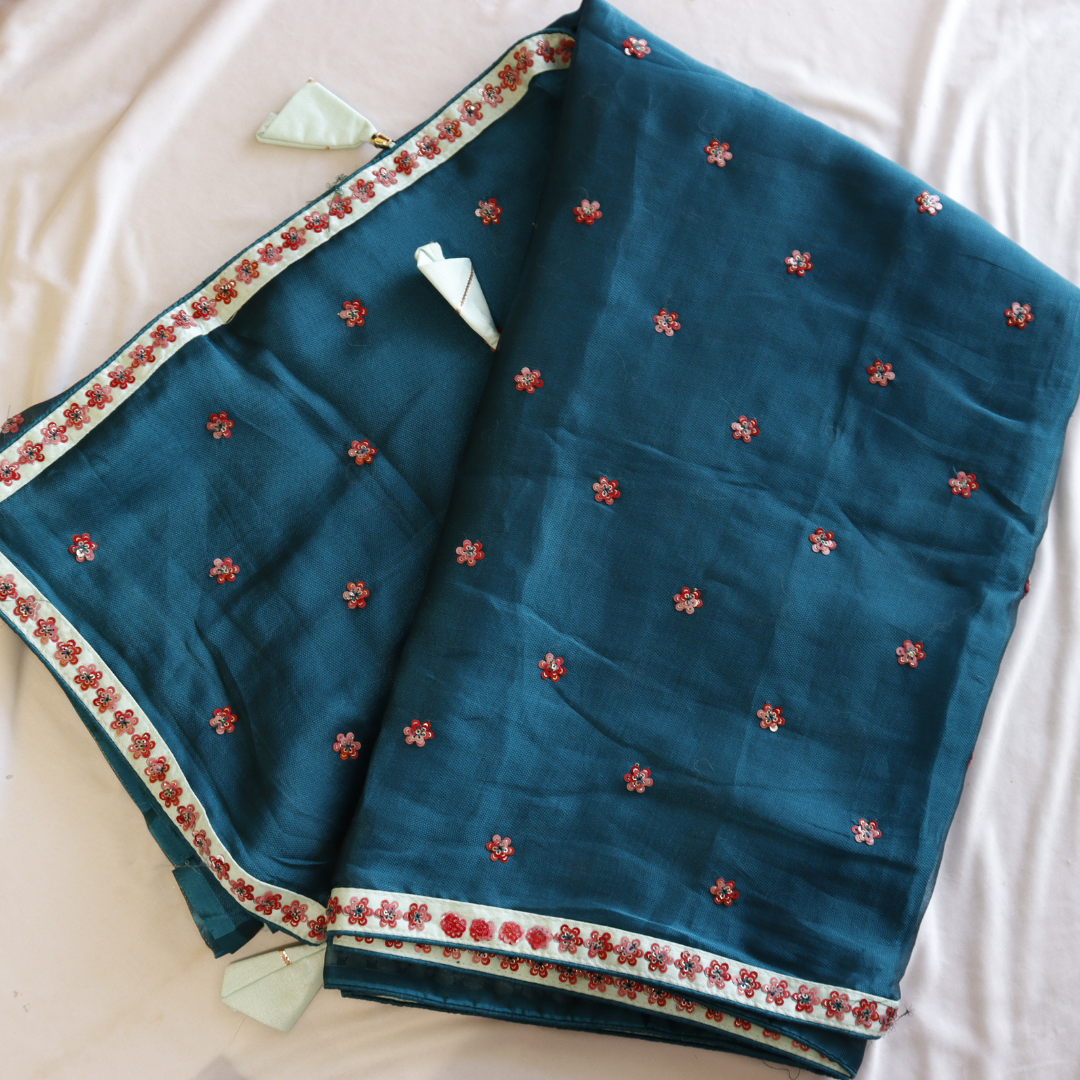 Matte Colourful Sequence Saree