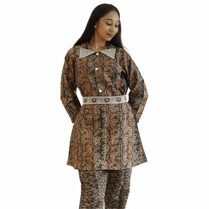 Muslin Beads Work Co-Ord Set With Belt