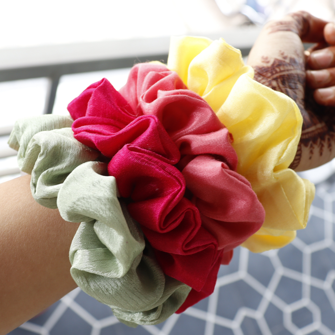 Vibrant Colors - Set Of 4 Scrunchies