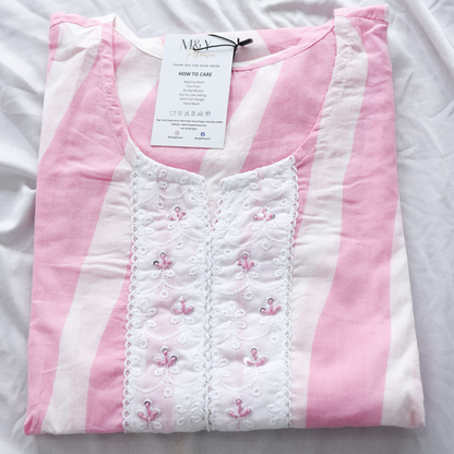 Baby Pink Pure Cotton Suit Set