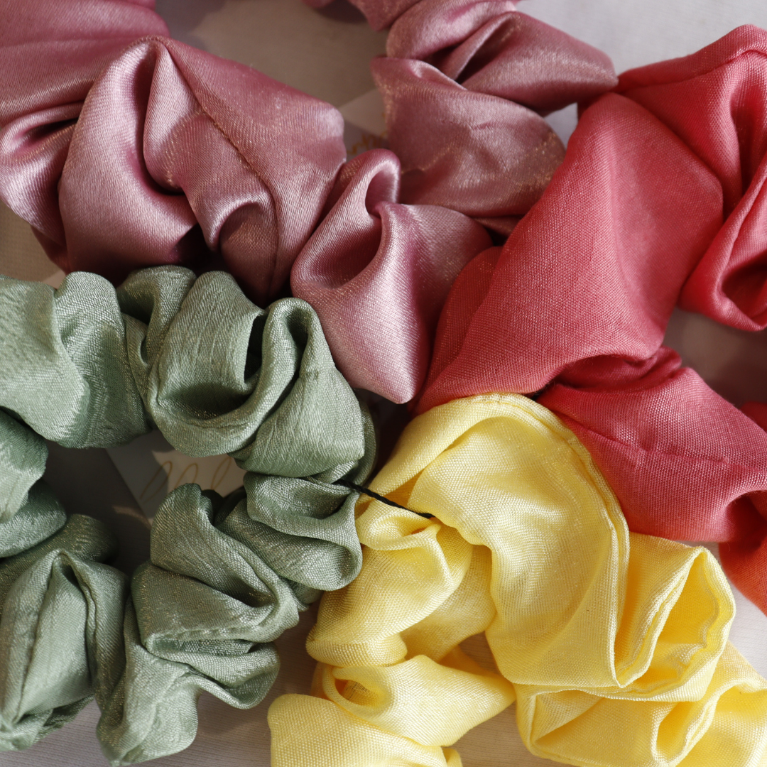 Vibrant Colors - Set Of 4 Scrunchies