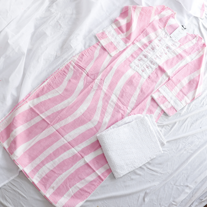Baby Pink Pure Cotton Suit Set