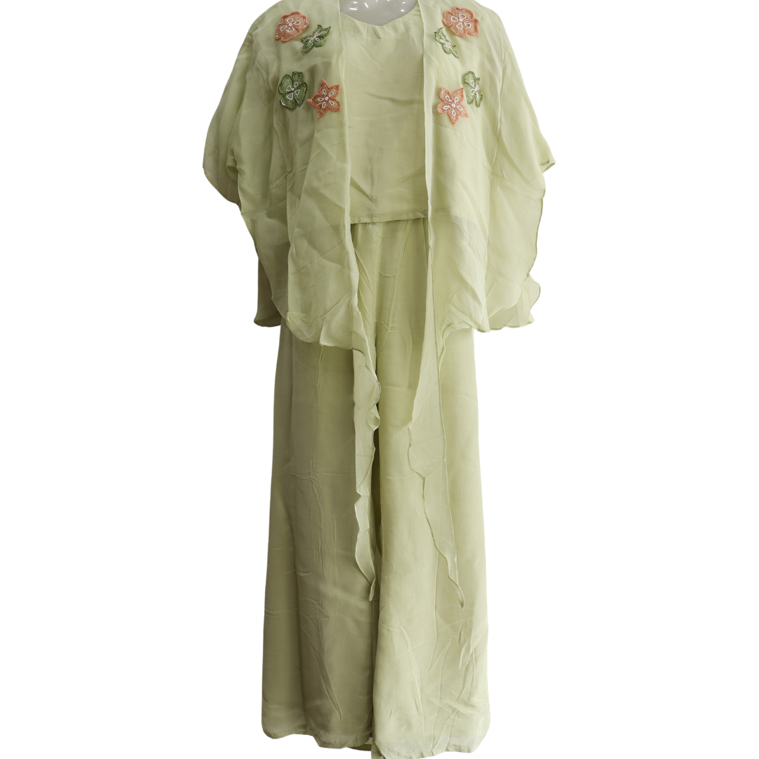 3 Piece Crop Top Jacket Hand Work Co-Ord Set for Festivals – Buy Online | M&Y Pehnava