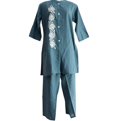 Turquiose Thread Work Co-Ord Set for Festivals – Buy Online | M&Y Pehnava