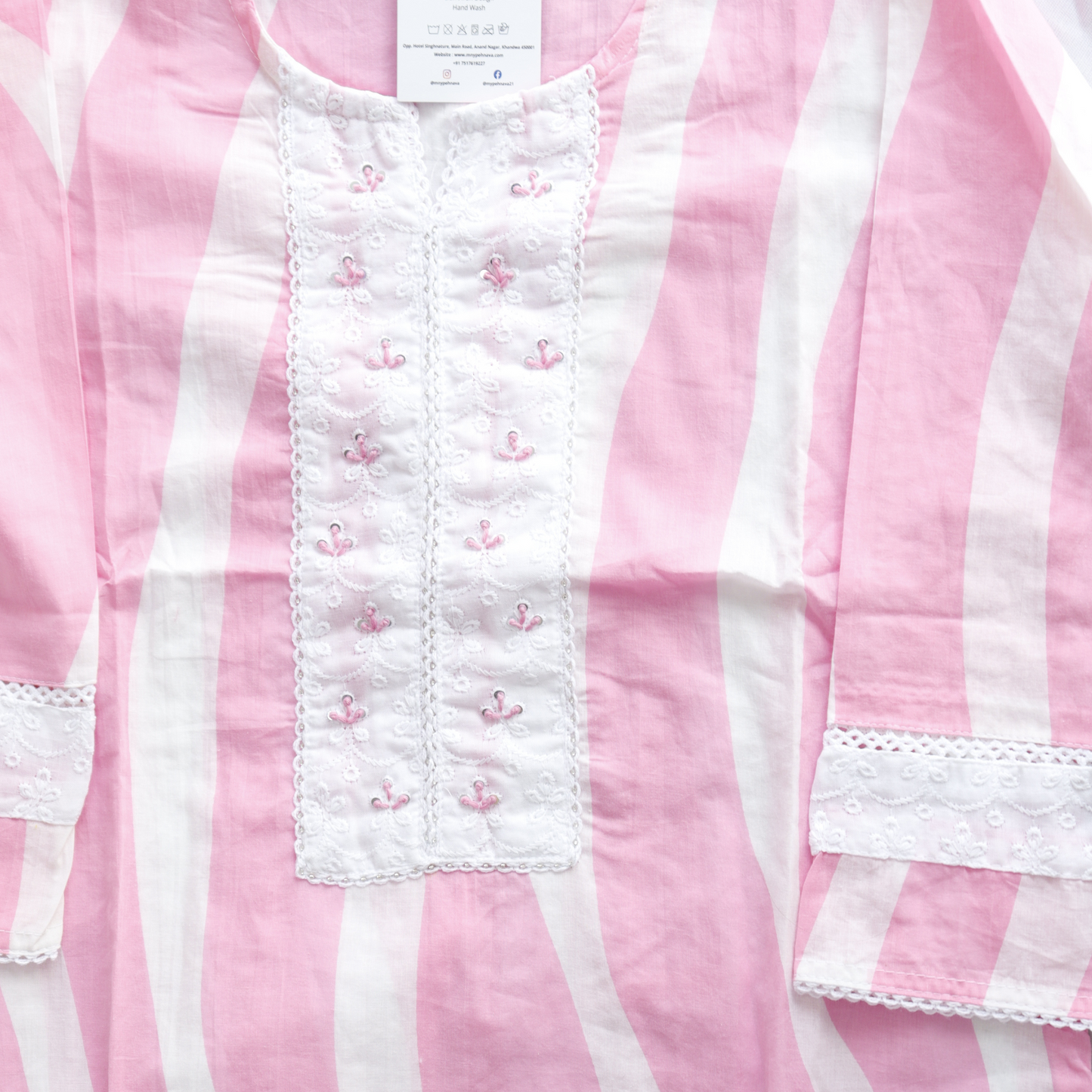 Baby Pink Pure Cotton Suit Set