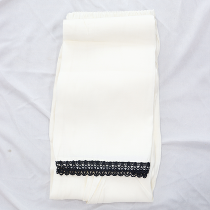 White & Black Hand Embroidered Suit Set