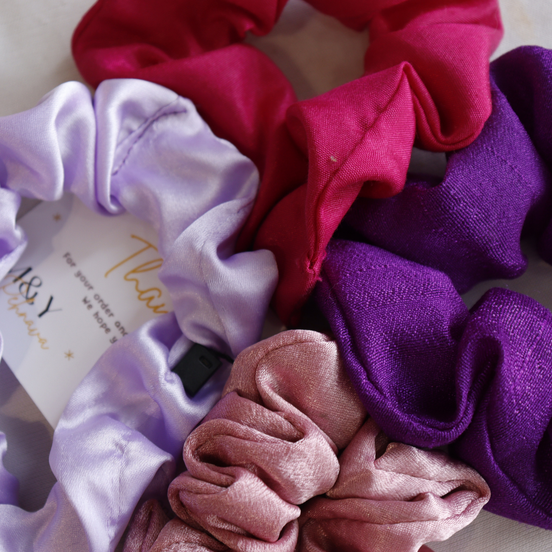 Shades Of Pink & Purple - Set Of 4 Scrunchies