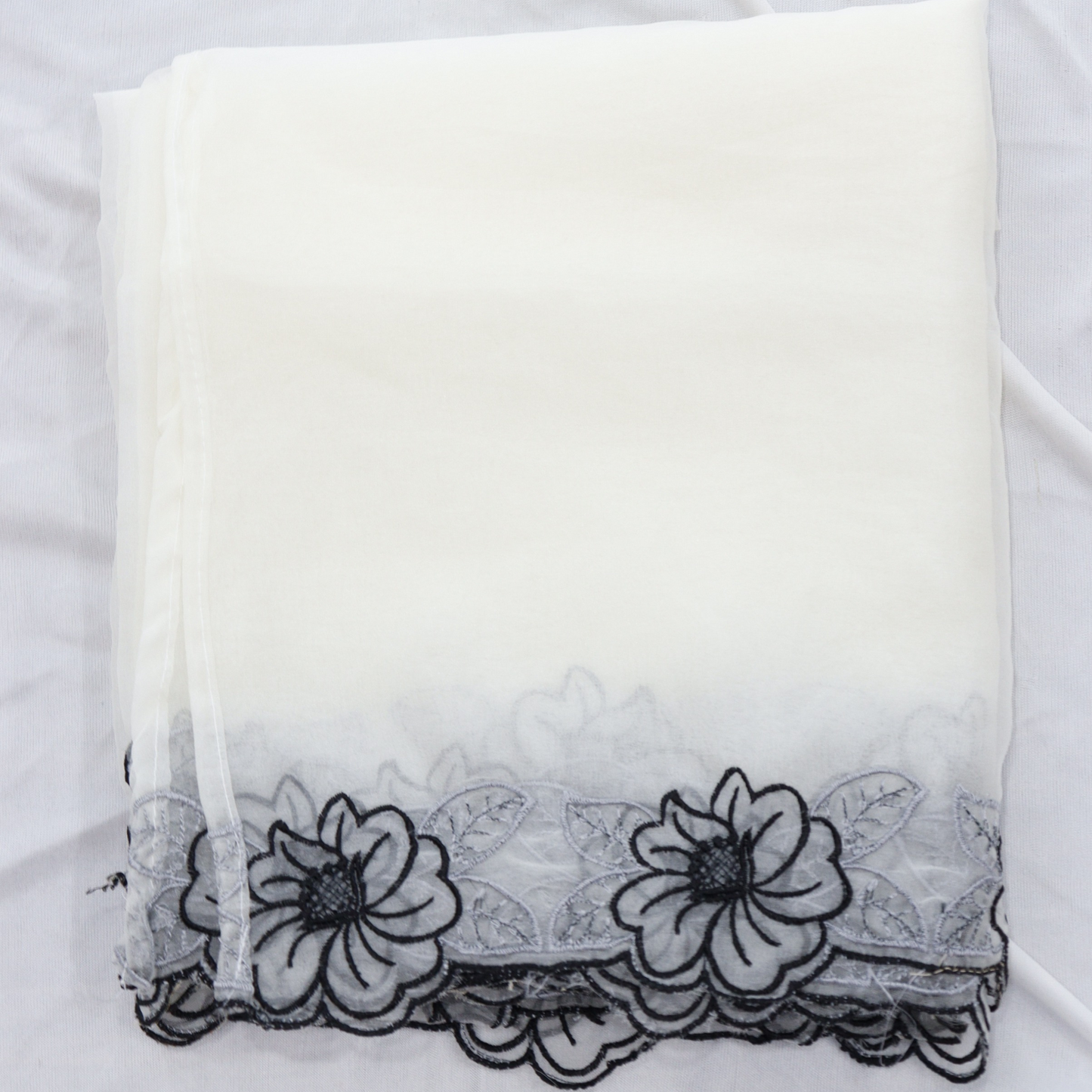 White & Black Hand Embroidered Suit Set