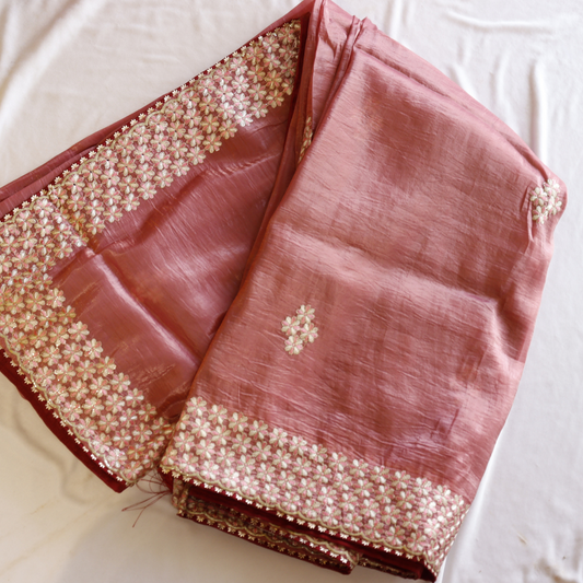 Tissue Embroidered Saree