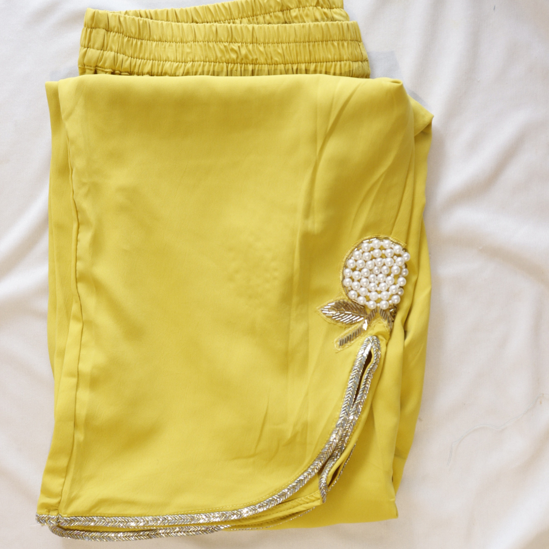 Lemon Yellow Pearl Work Co-Ord Set