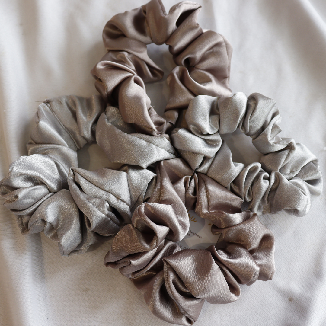 Beige - Set Of 4 Large Scrunchies