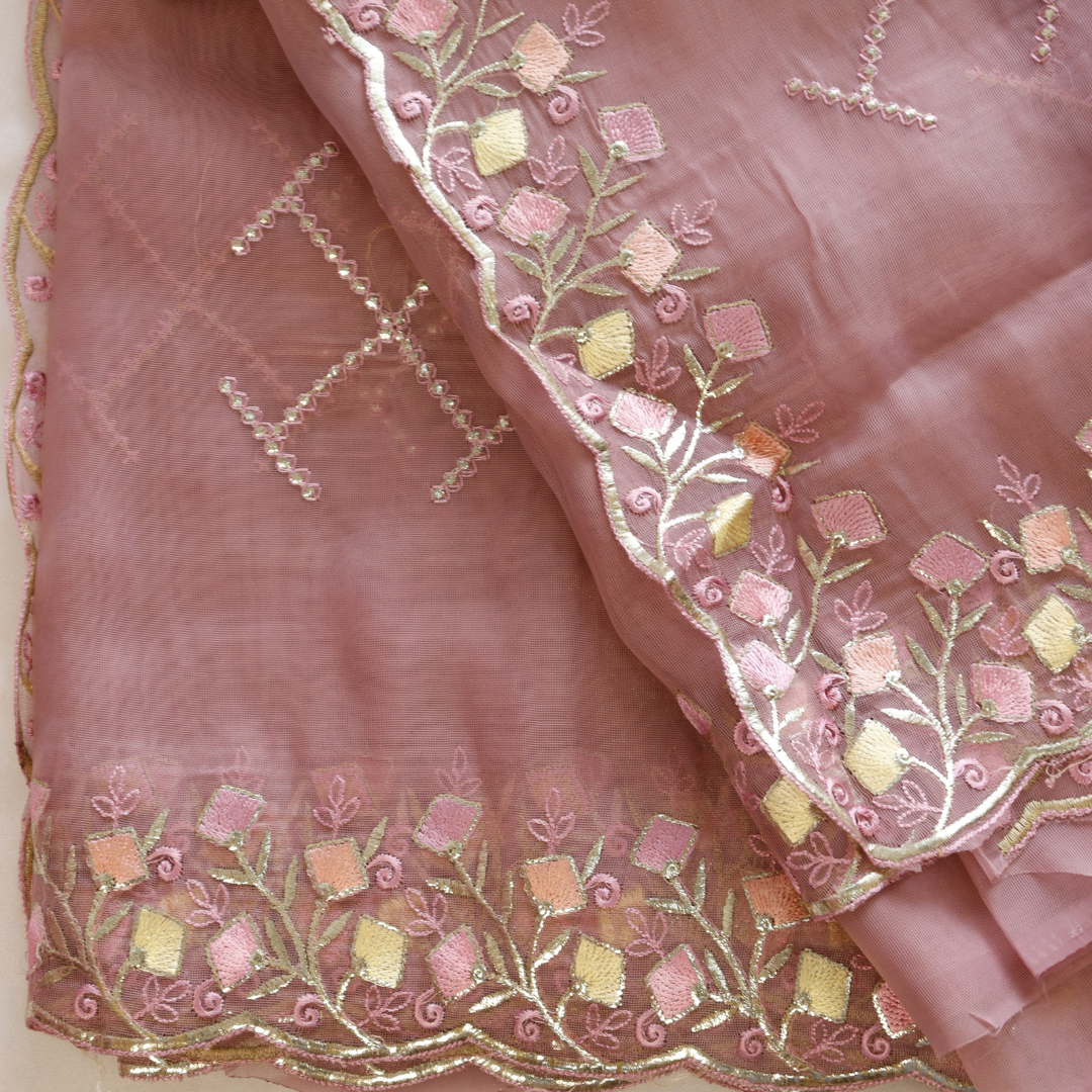 Net Embroidered Saree