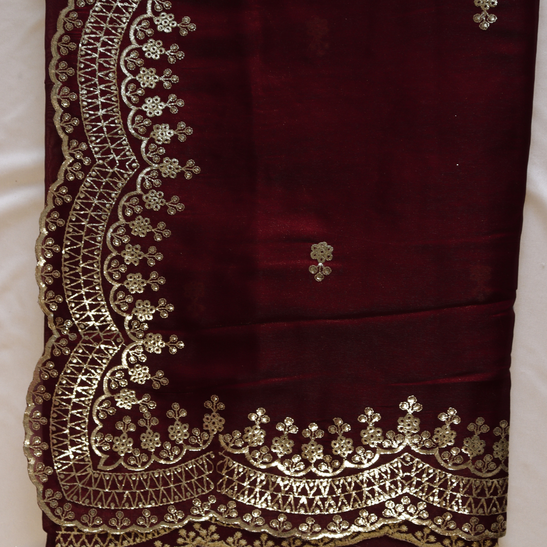 Crepe Cutwork Saree