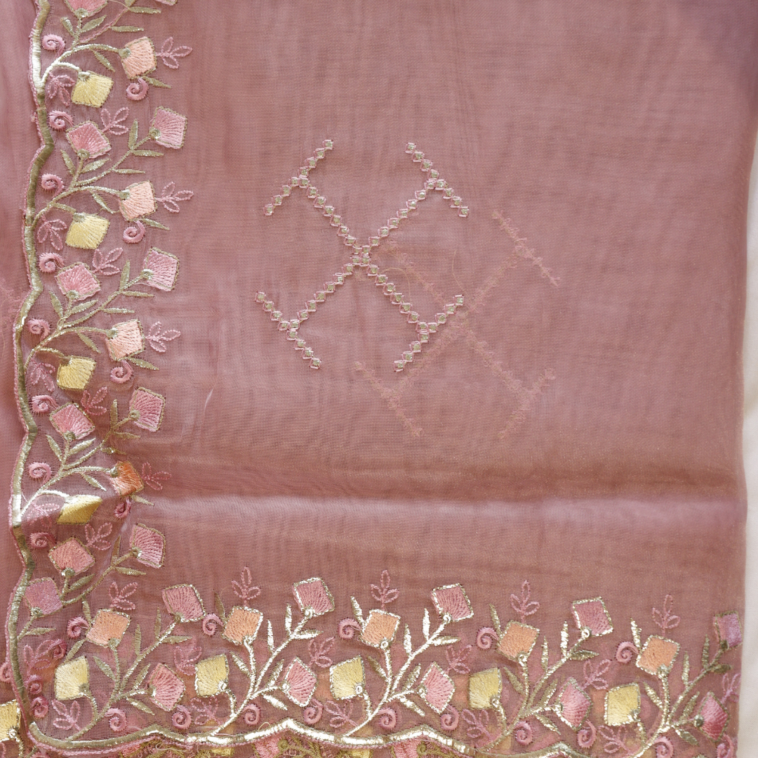 Net Embroidered Saree