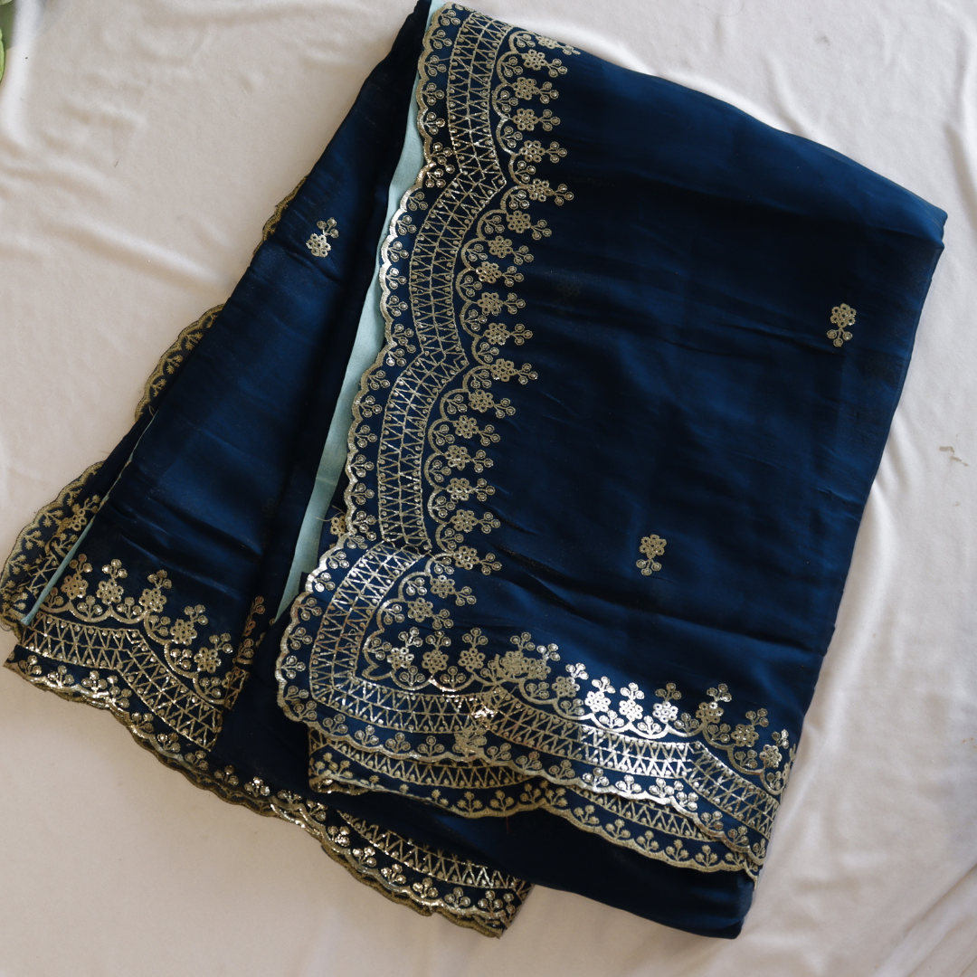 Crepe Cutwork Saree