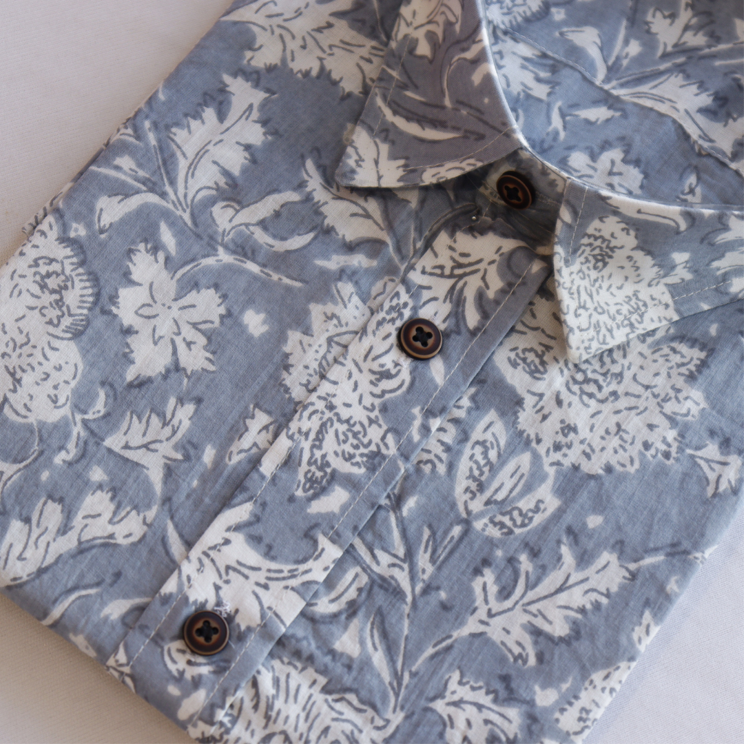 Printed Short Sleeve Cotton Shirt