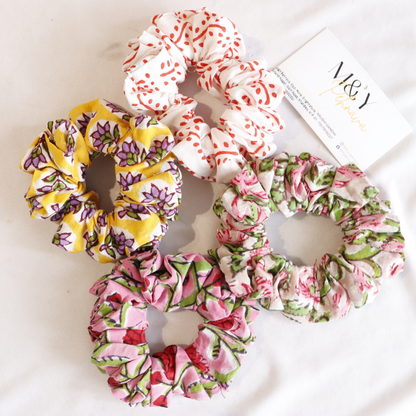 Pure Cotton Scrunchie Set Of 4