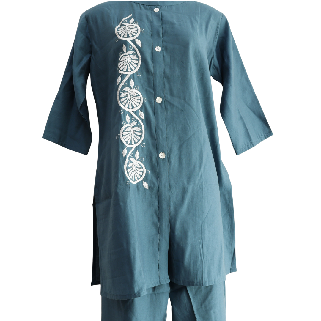 Turquiose Thread Work Co-Ord Set for Festivals – Buy Online | M&Y Pehnava
