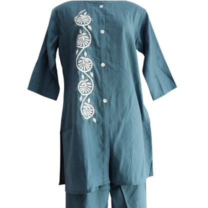Turquiose Thread Work Co-Ord Set for Festivals – Buy Online | M&Y Pehnava