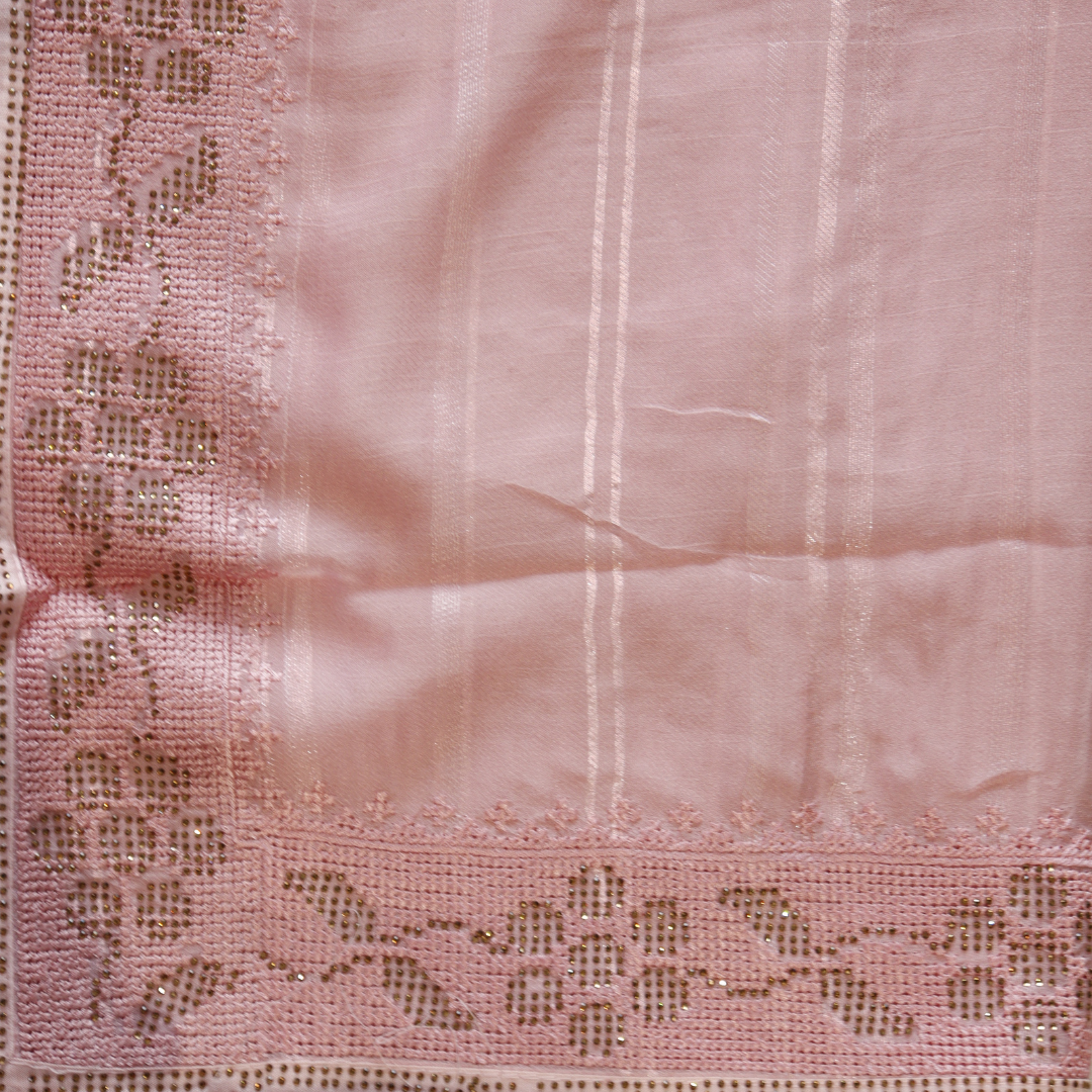 Cross Stitch & Swarovski Work Fancy Saree