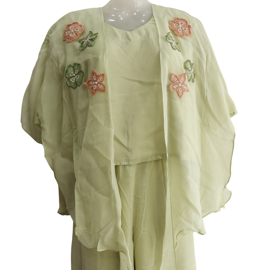 3 Piece Crop Top Jacket Hand Work Co-Ord Set for Festivals – Buy Online | M&Y Pehnava