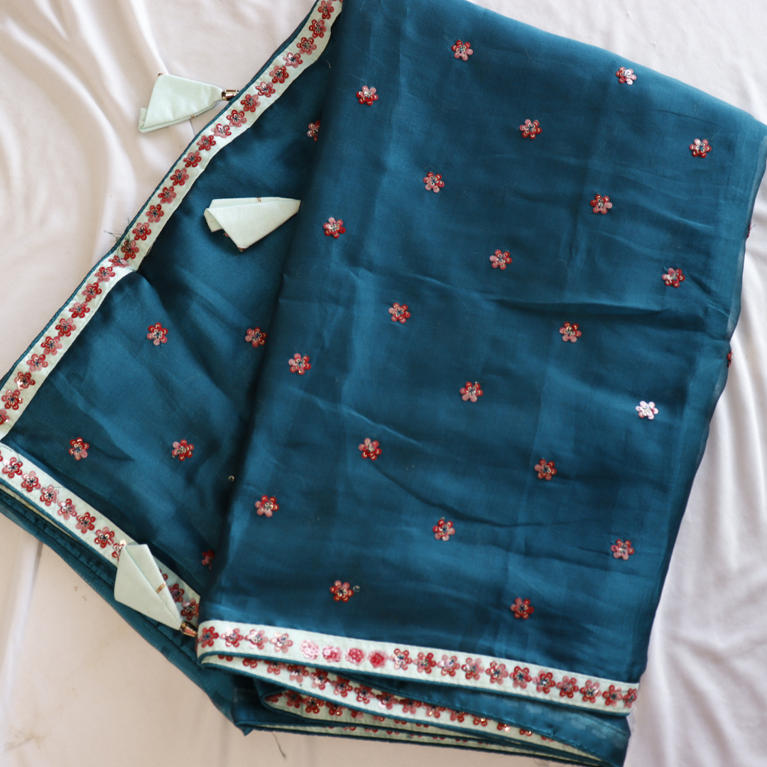 Matte Colourful Sequence Saree