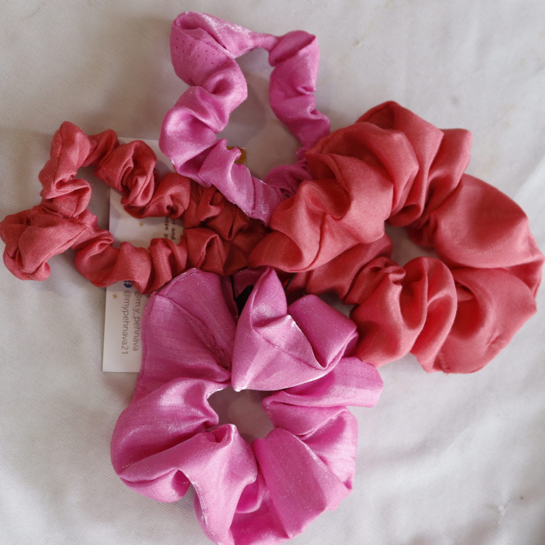 Shades Of Pink - Set Of 4 Scrunchies