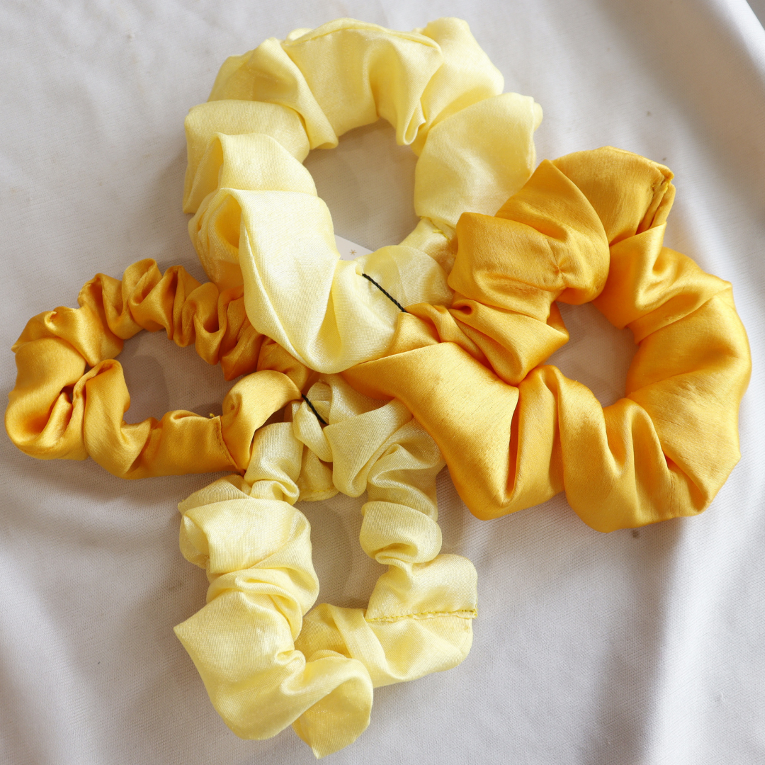 Shades Of Yellow - Set Of 4 Scrunchies