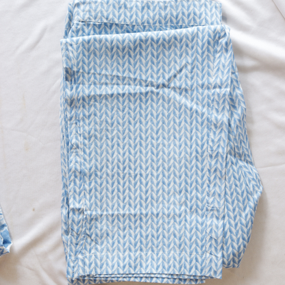 Blue Pure Cotton Suit Set