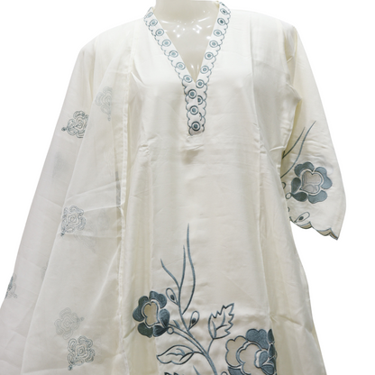 White Cut Work Suit Set - Buy Online | M&Y Pehnava