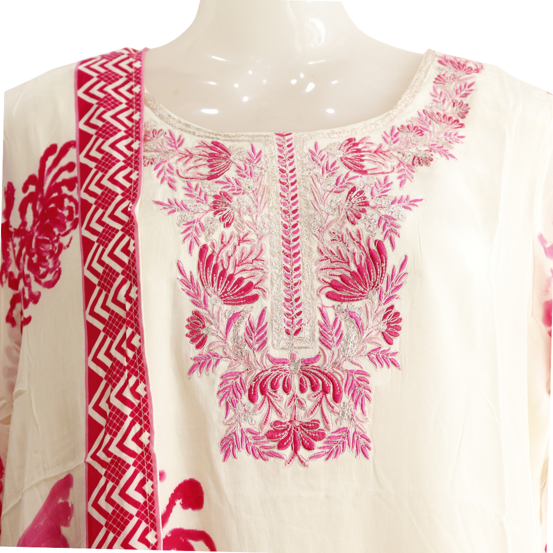 Pure Chinon Hand Brush Painted Suit Set for Women | Ethnic Wear Online – M&Y Pehnava