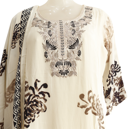 “Pure Chinon Hand Brush Painted Suit Set for Women | Ethnic Wear Online – M&Y Pehnava”