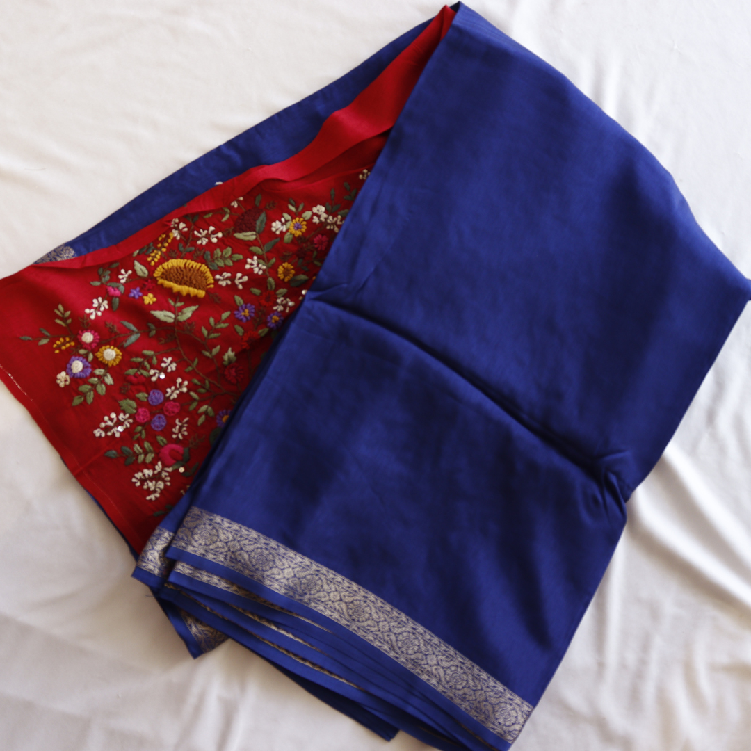 Pure Silk Saree With Heavy Handwork Blouse