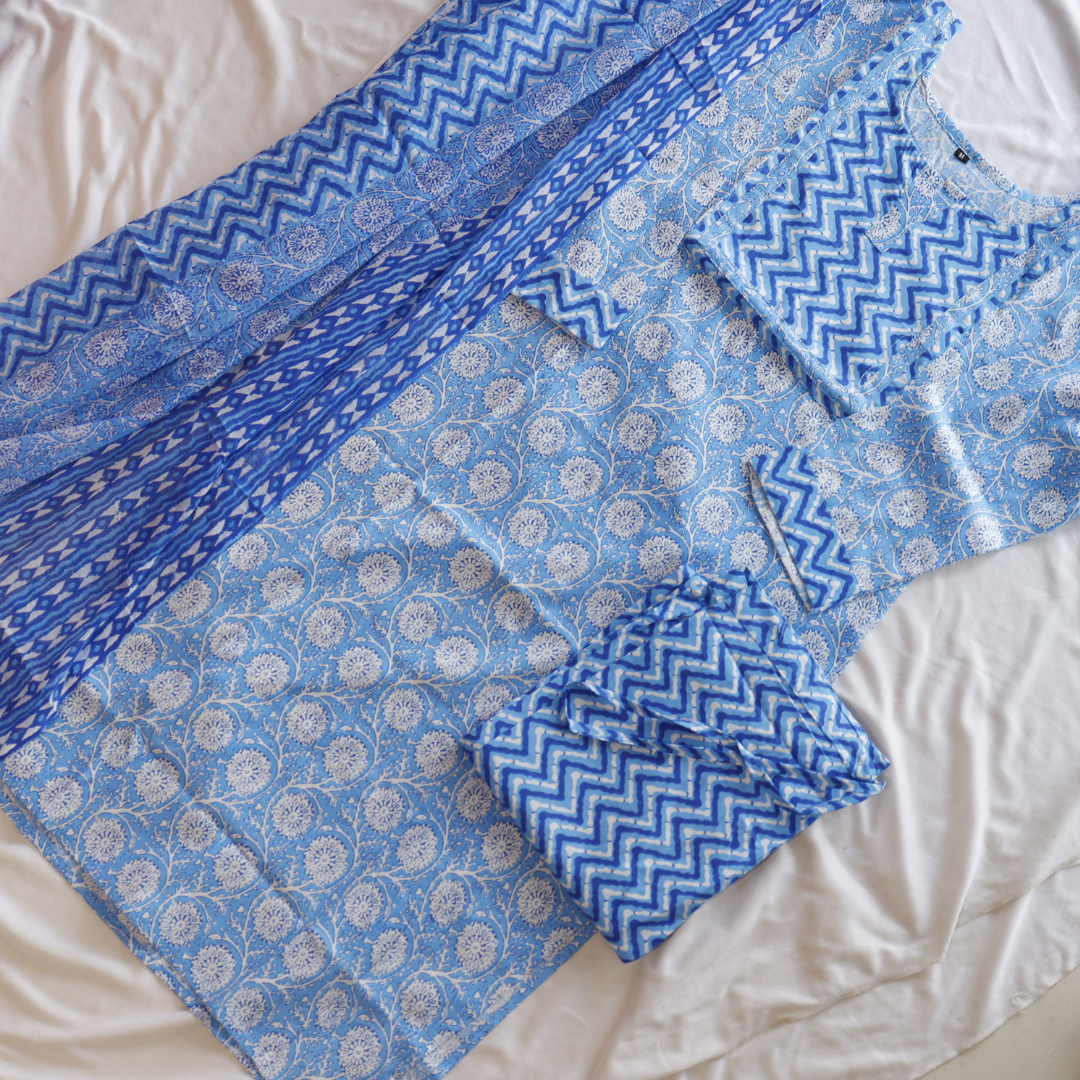 Pure Cotton Block Print Suit Set