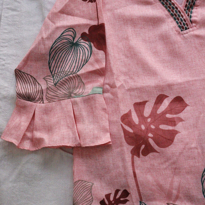 Pink V-Neck Co-Ord Set
