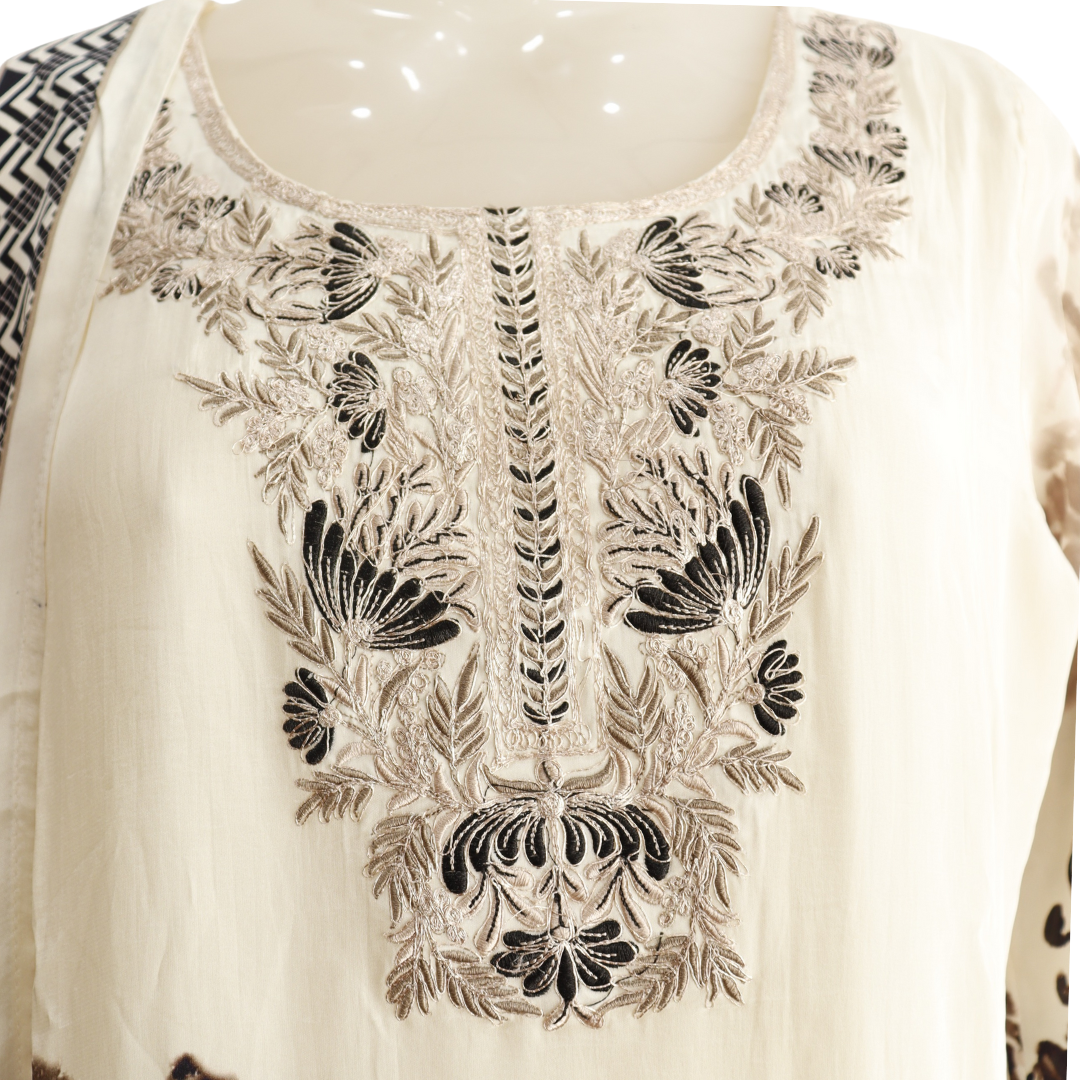 “Pure Chinon Hand Brush Painted Suit Set for Women | Ethnic Wear Online – M&Y Pehnava”